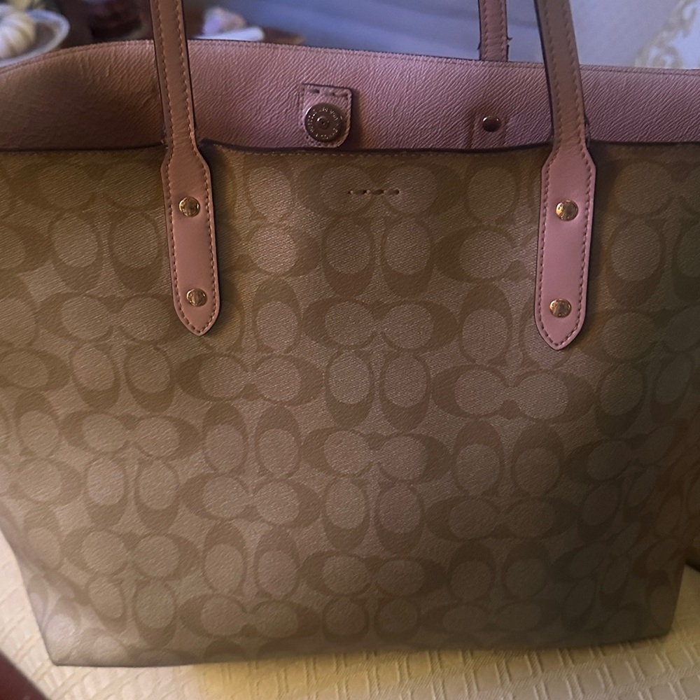 Coach Tan and Brown Signature Tote - Picture 4 of 4